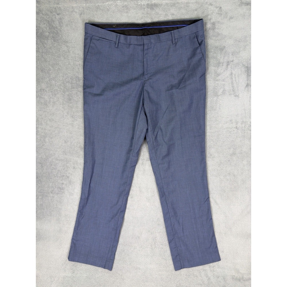 Alberto Cardinali Dress Pants Mens 36x32 Blue Flat Front Straight Trousers